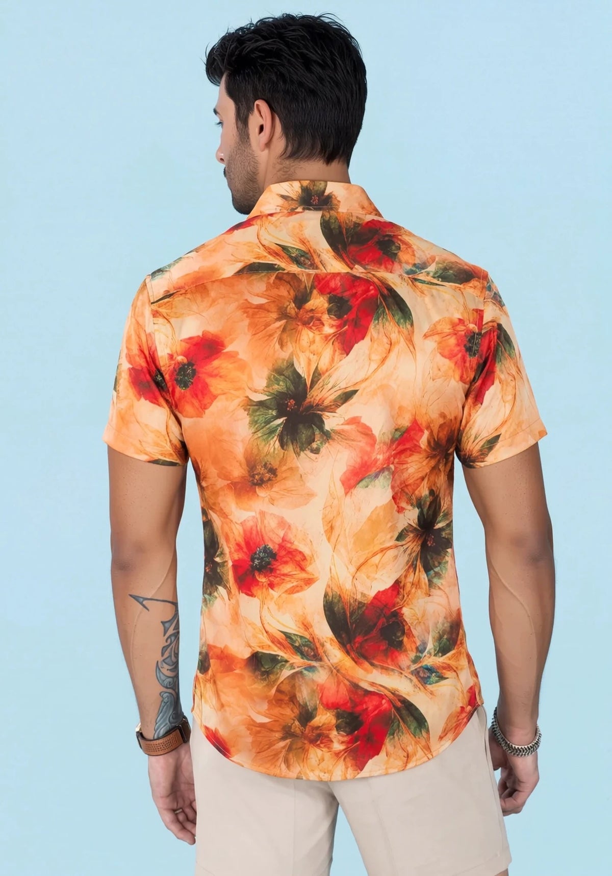 Sunset Poppy Silk Shirt - SARTORO929