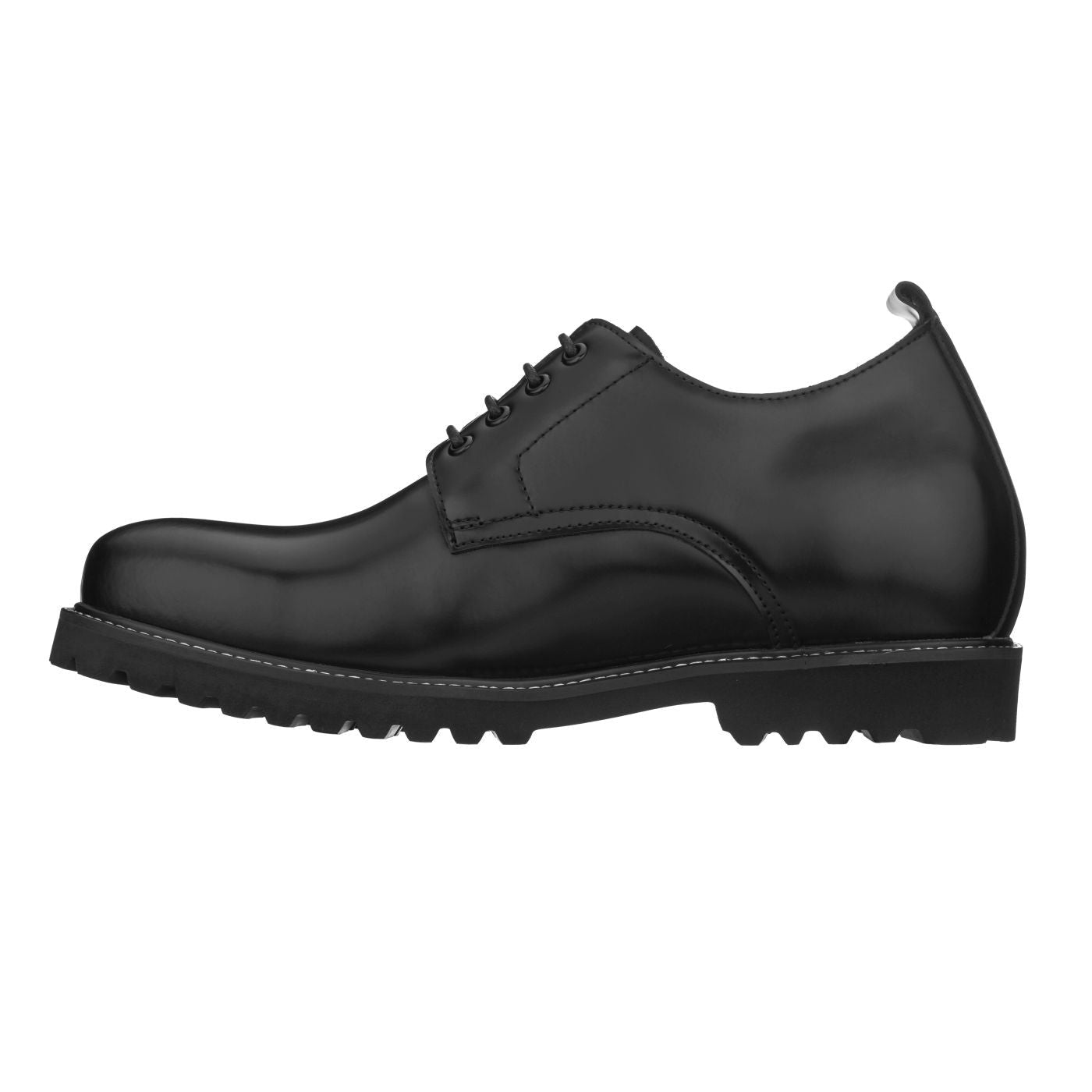 Taller Black Leather Elevator Work Shoes - 3 Inches - SARTORO329