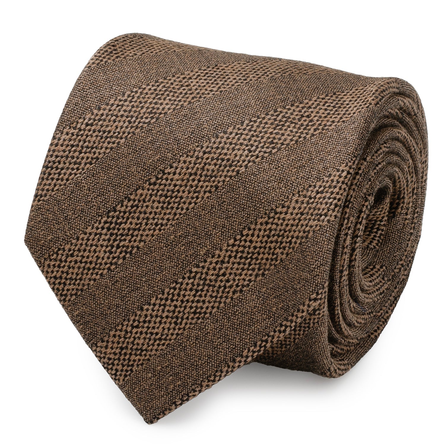 Tan Tweed Striped Linen Men&amp;#39;s Tie854