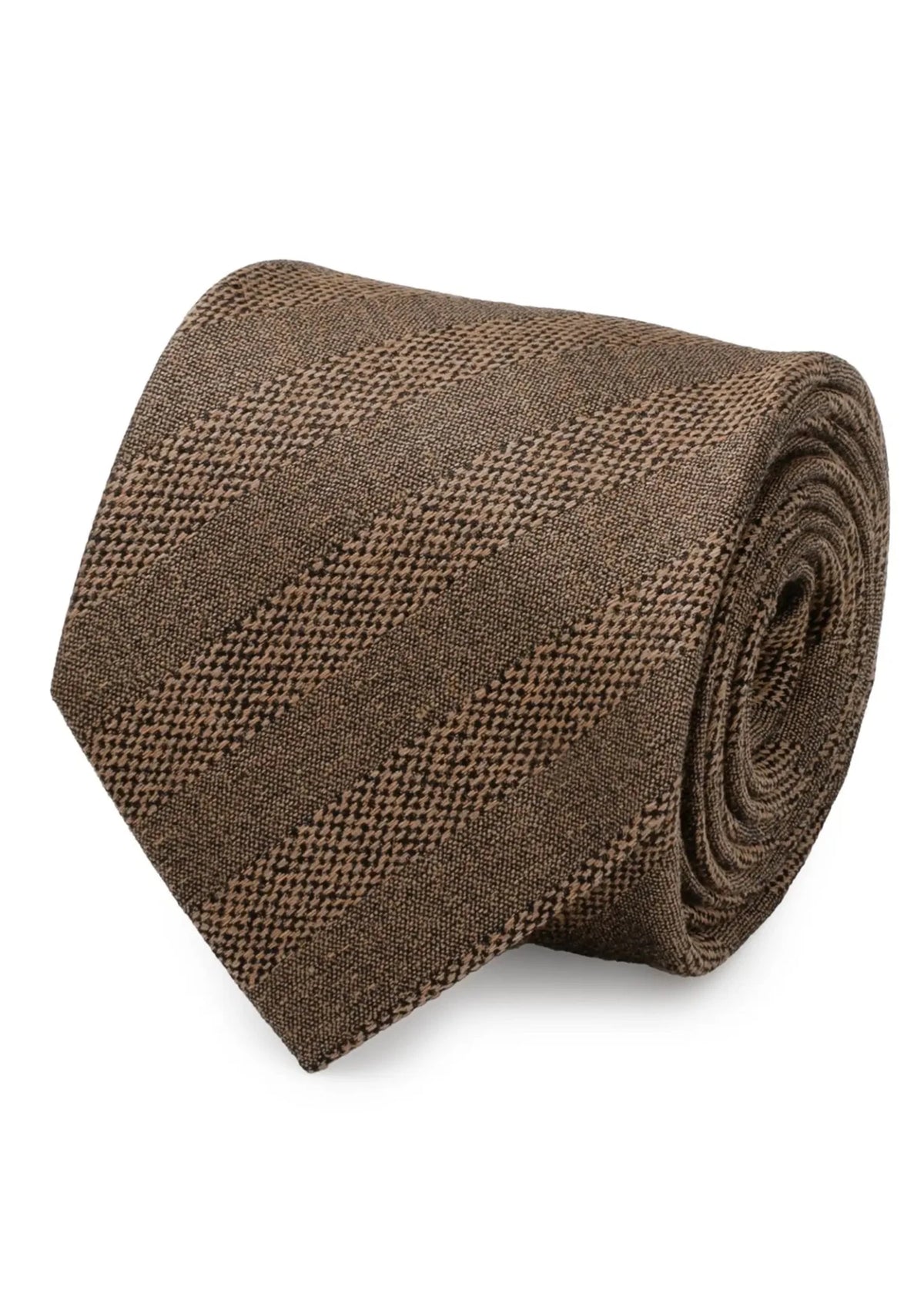 Tan Tweed Striped Linen Men&amp;#39;s Tie859