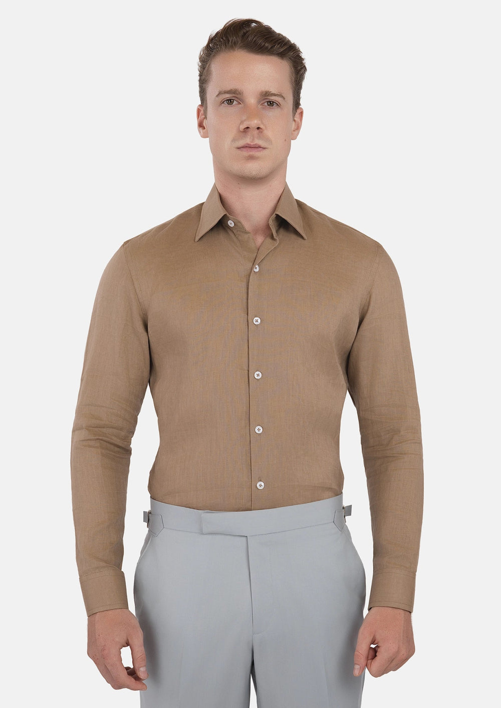 Camel Taupe Linen Shirt678