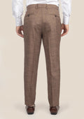 Tawny Brown Hopsack Pants - SARTORO