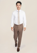 Tawny Brown Hopsack Pants - SARTORO