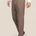 Tawny Brown Hopsack Pants - SARTORO