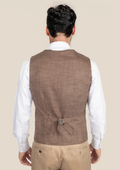 Tawny Brown Hopsack Vest - SARTORO