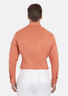 Terracotta Orange Linen Shirt - SARTORO175