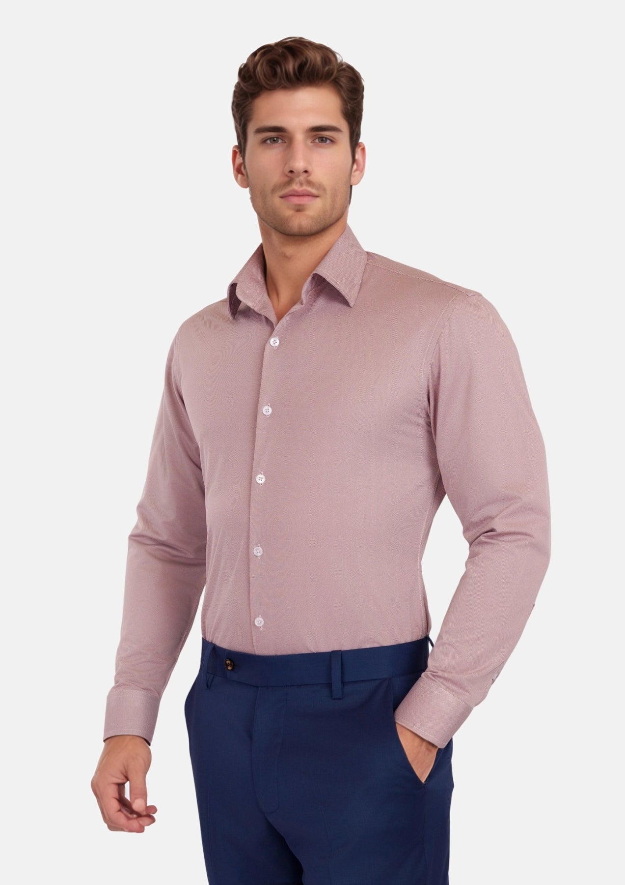 Textured Burgundy Shirt - SARTORO
