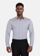 Textured Flint Gray Shirt - SARTORO692