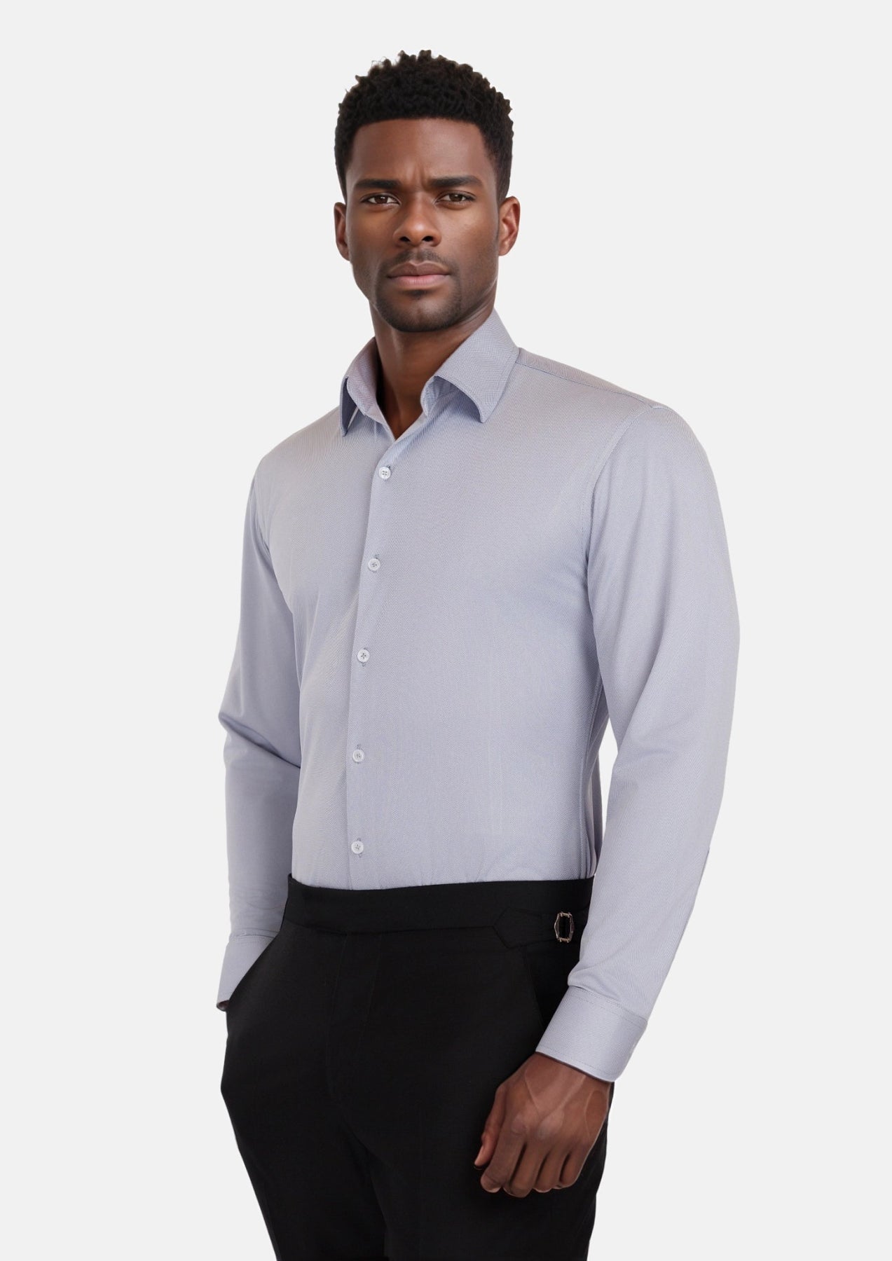 Textured Flint Gray Shirt - SARTORO