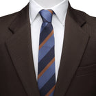 The Andrew Tie (Blue Orange Stripe Men's Tie) - SARTORO282