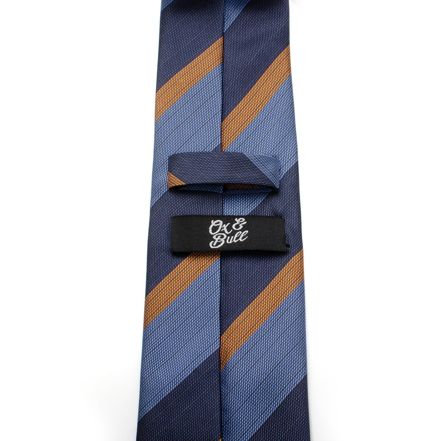 The Andrew Tie (Blue Orange Stripe Men's Tie) - SARTORO939