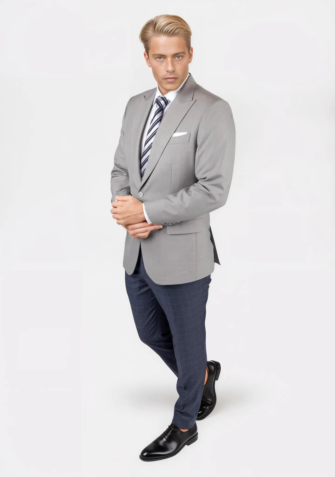 Thompson Harbor Grey Sharkskin Jacket - SARTORO