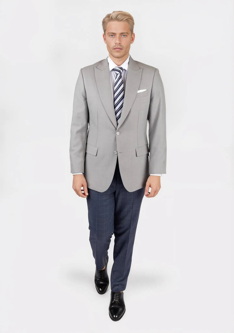 Thompson Harbor Grey Sharkskin Jacket - SARTORO520
