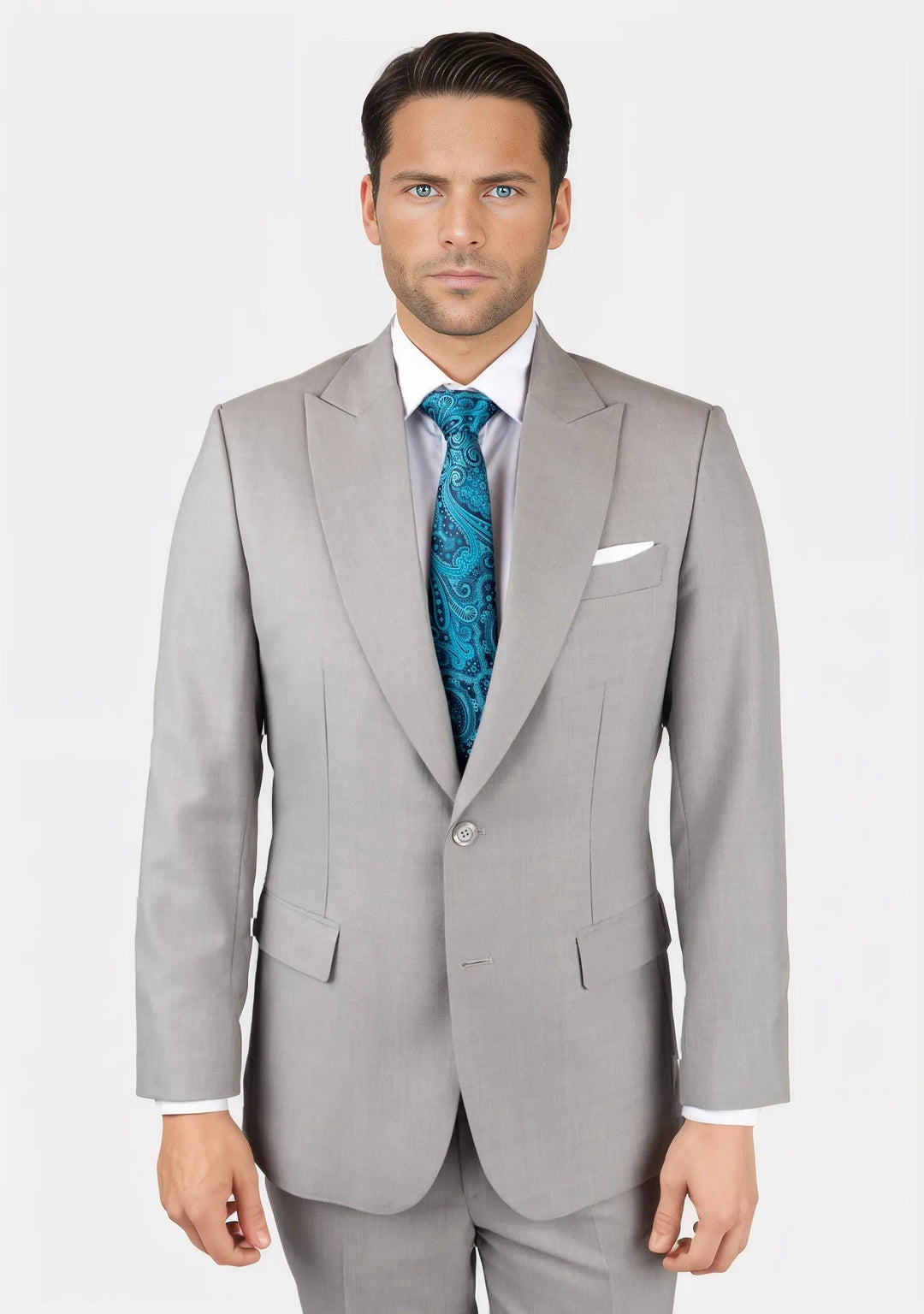 Thompson Harbor Grey Sharkskin Suit - SARTORO