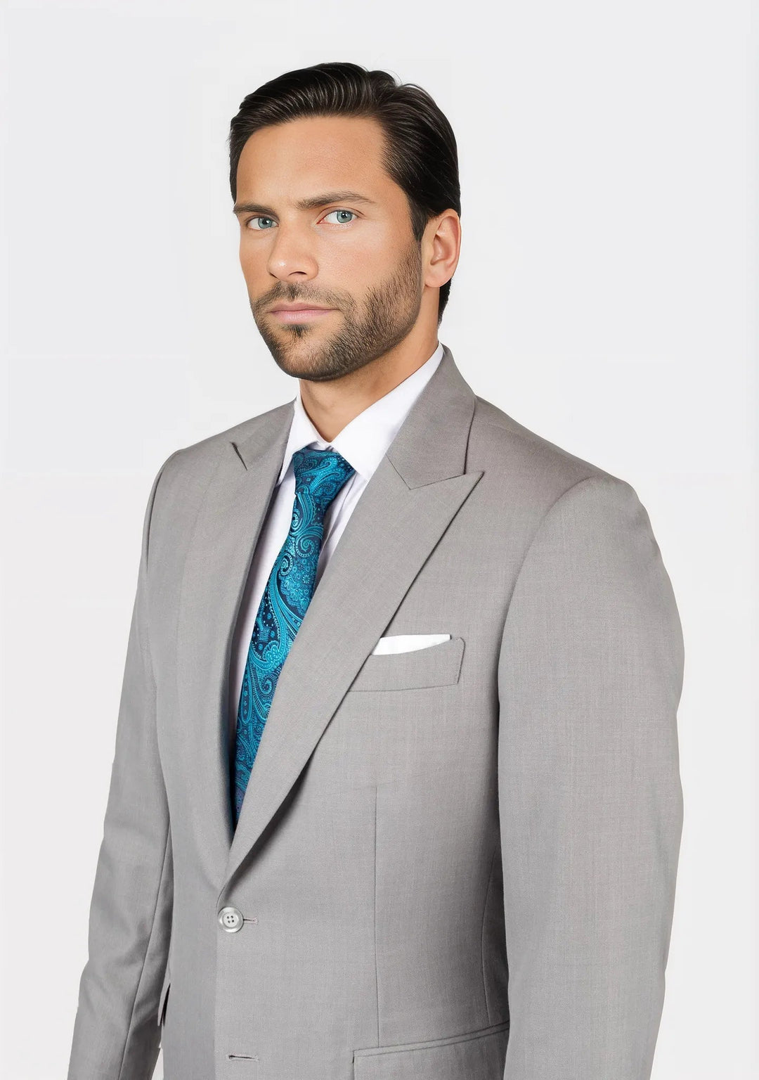 Thompson Harbor Grey Sharkskin Suit - SARTORO