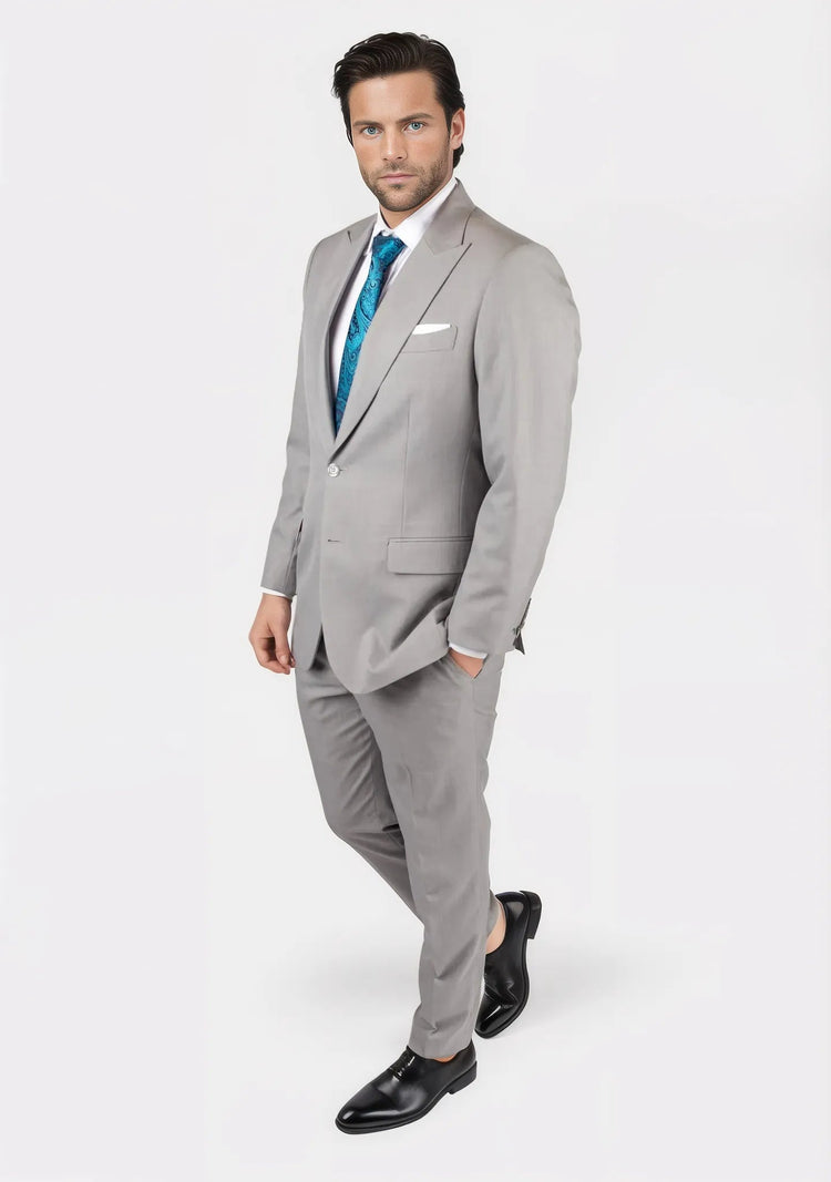 Thompson Harbor Grey Sharkskin Suit - SARTORO