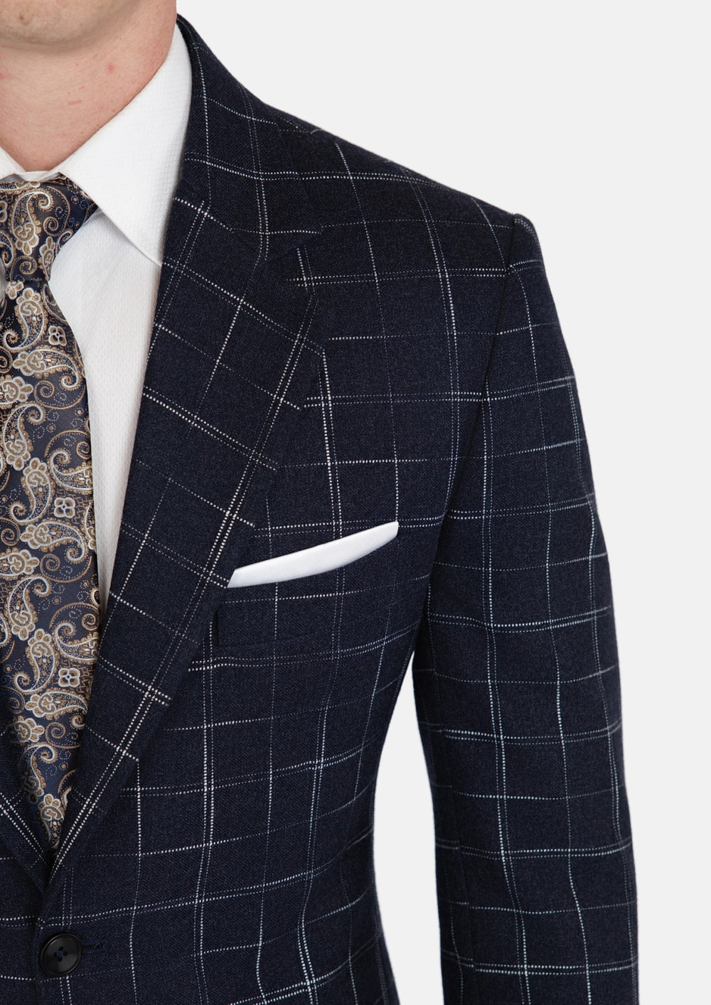 Navy Flannel Windowpane Jacket740