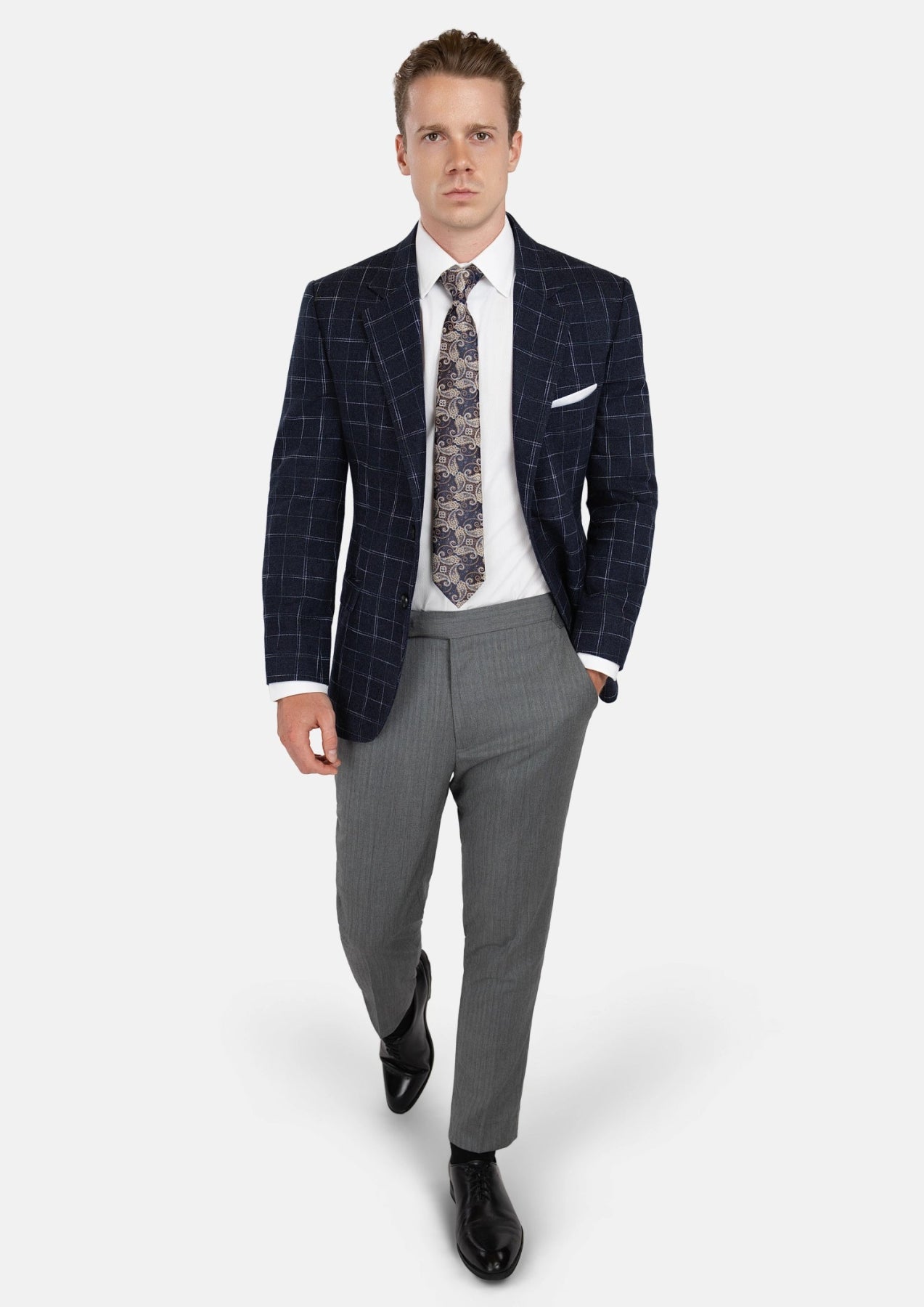 Astor Charcoal Flannel Windowpane Jacket