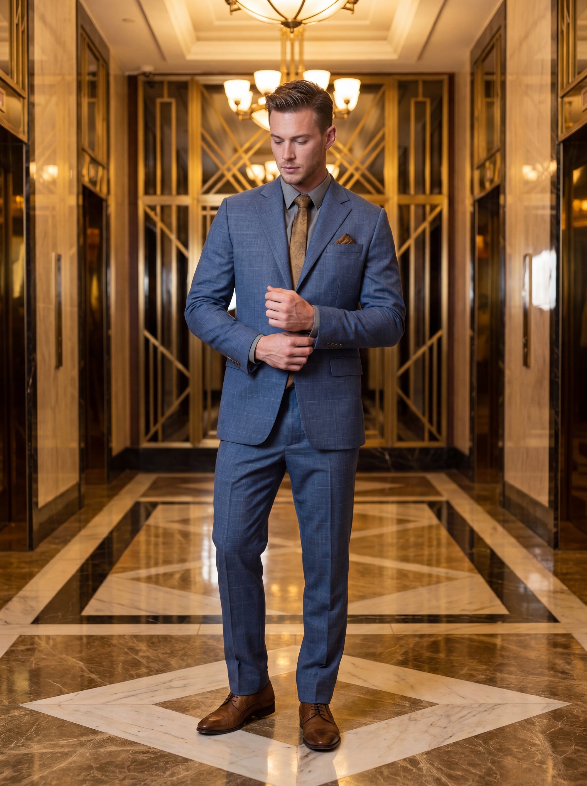thompson-suit-in-sky-blue-windowpane-art-deco-foyer331