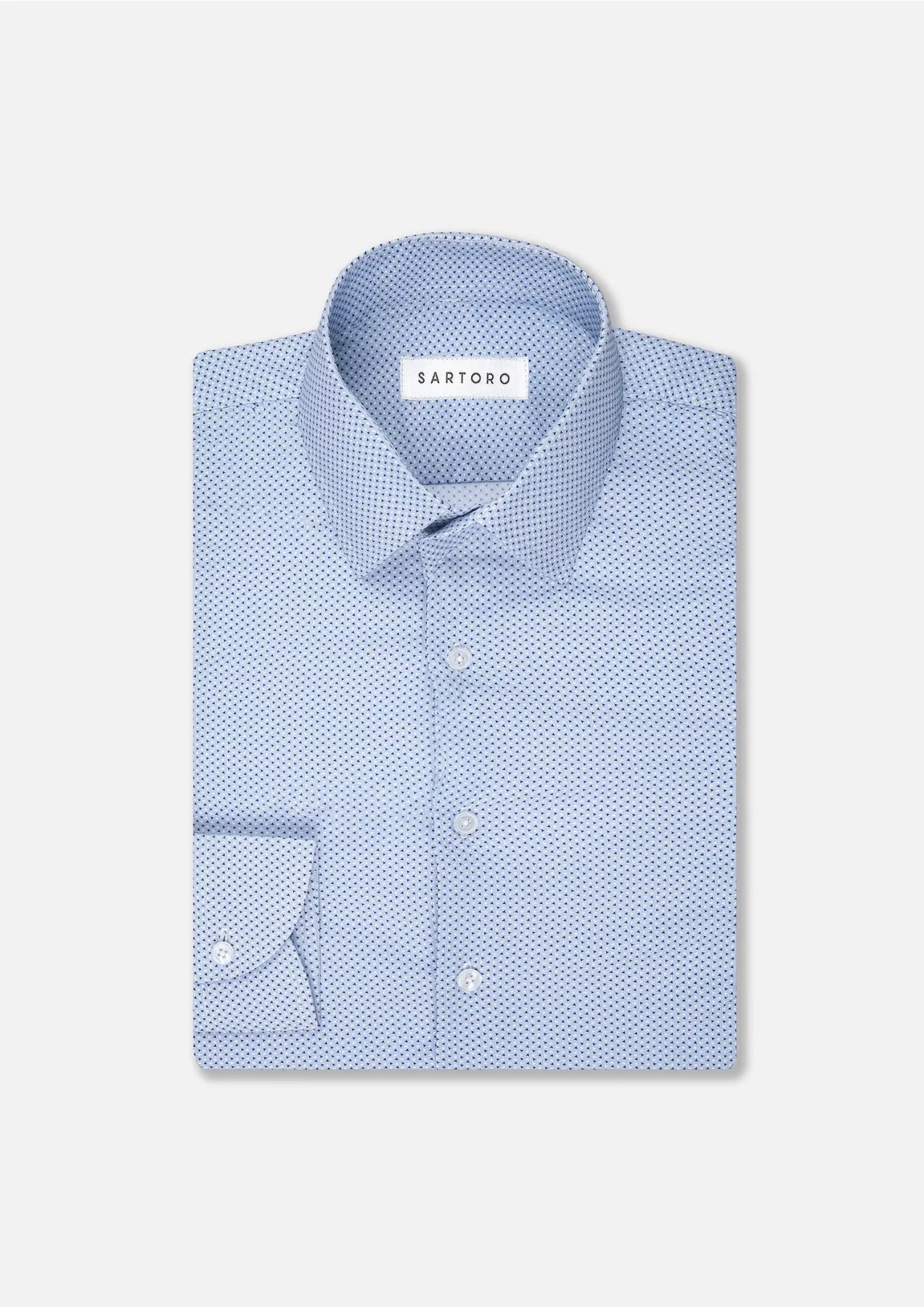 Tiny triangles Sky Blue Shirt - SARTORO