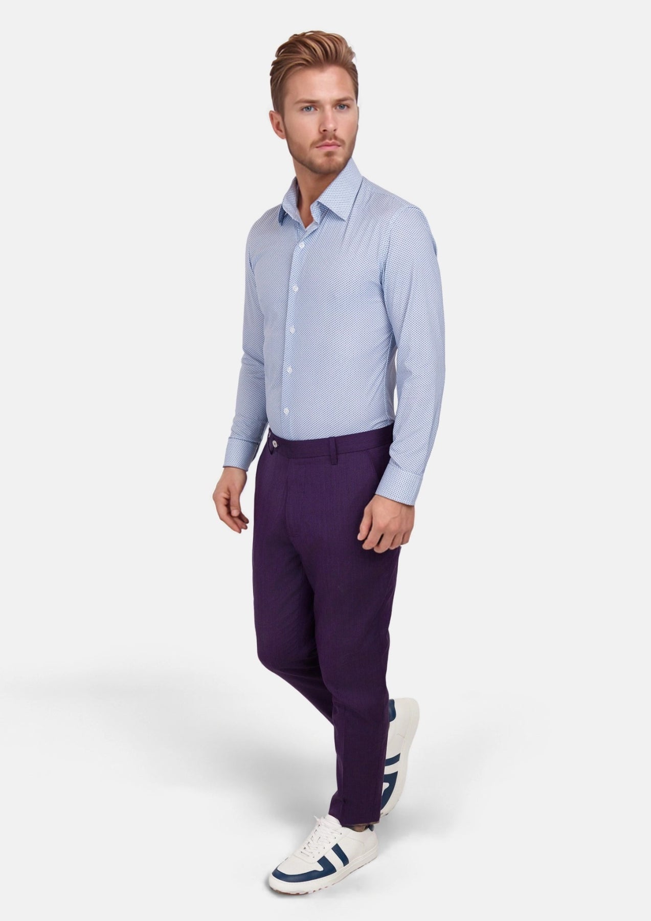 Tiny triangles Sky Blue Shirt - SARTORO