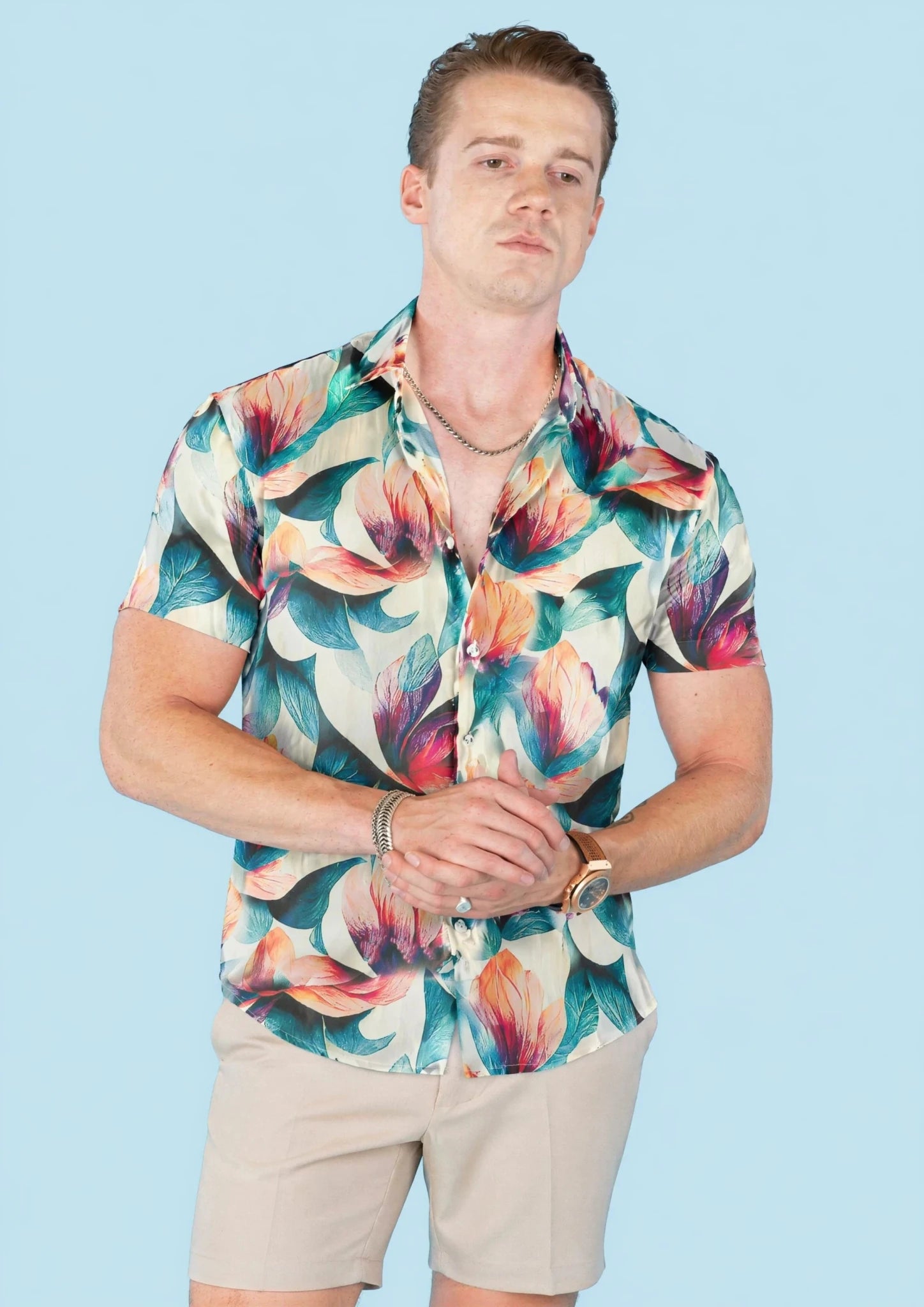 Tropic Lotus Silk Shirt - SARTORO683
