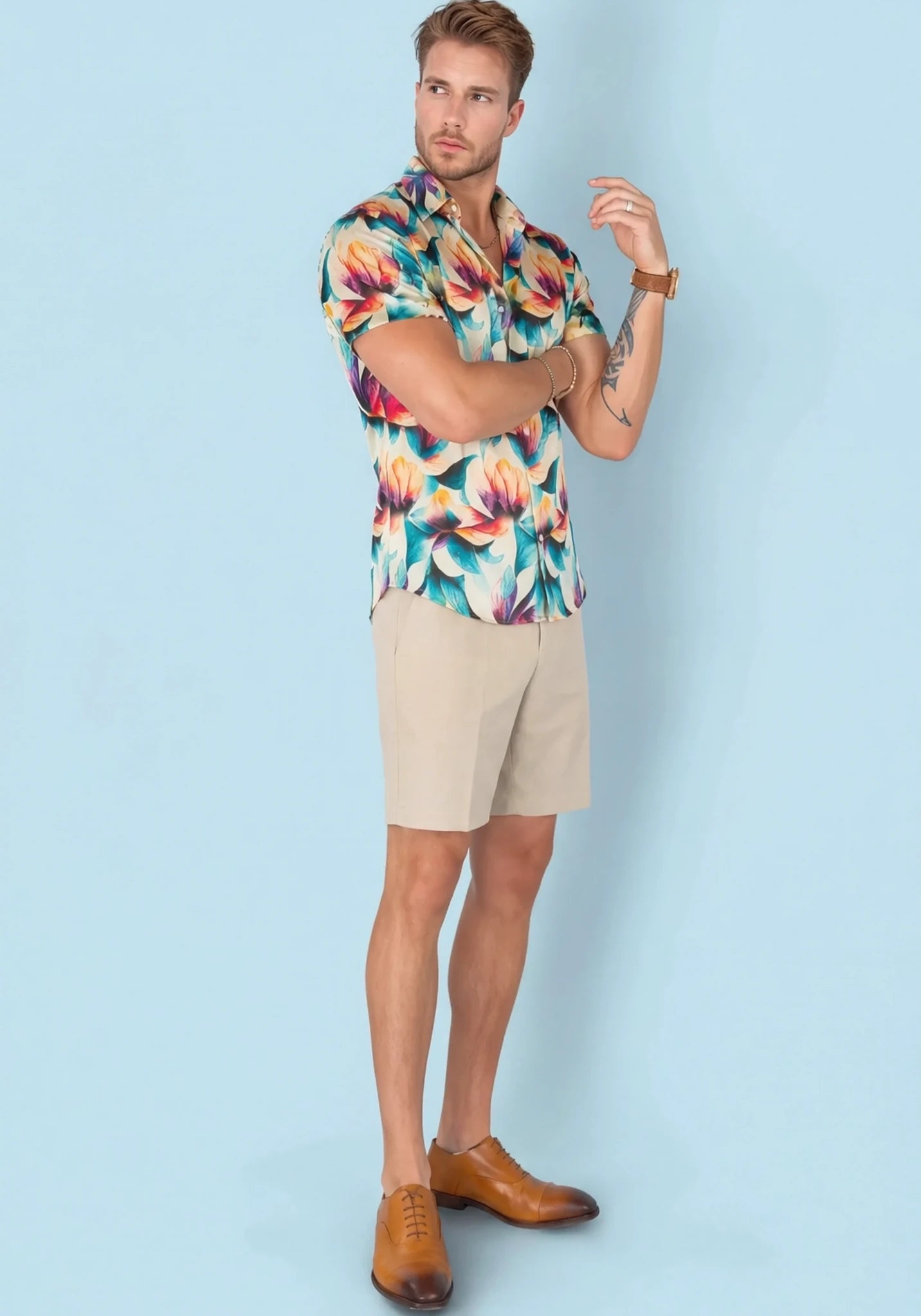 Tropic Lotus Silk Shirt - SARTORO885