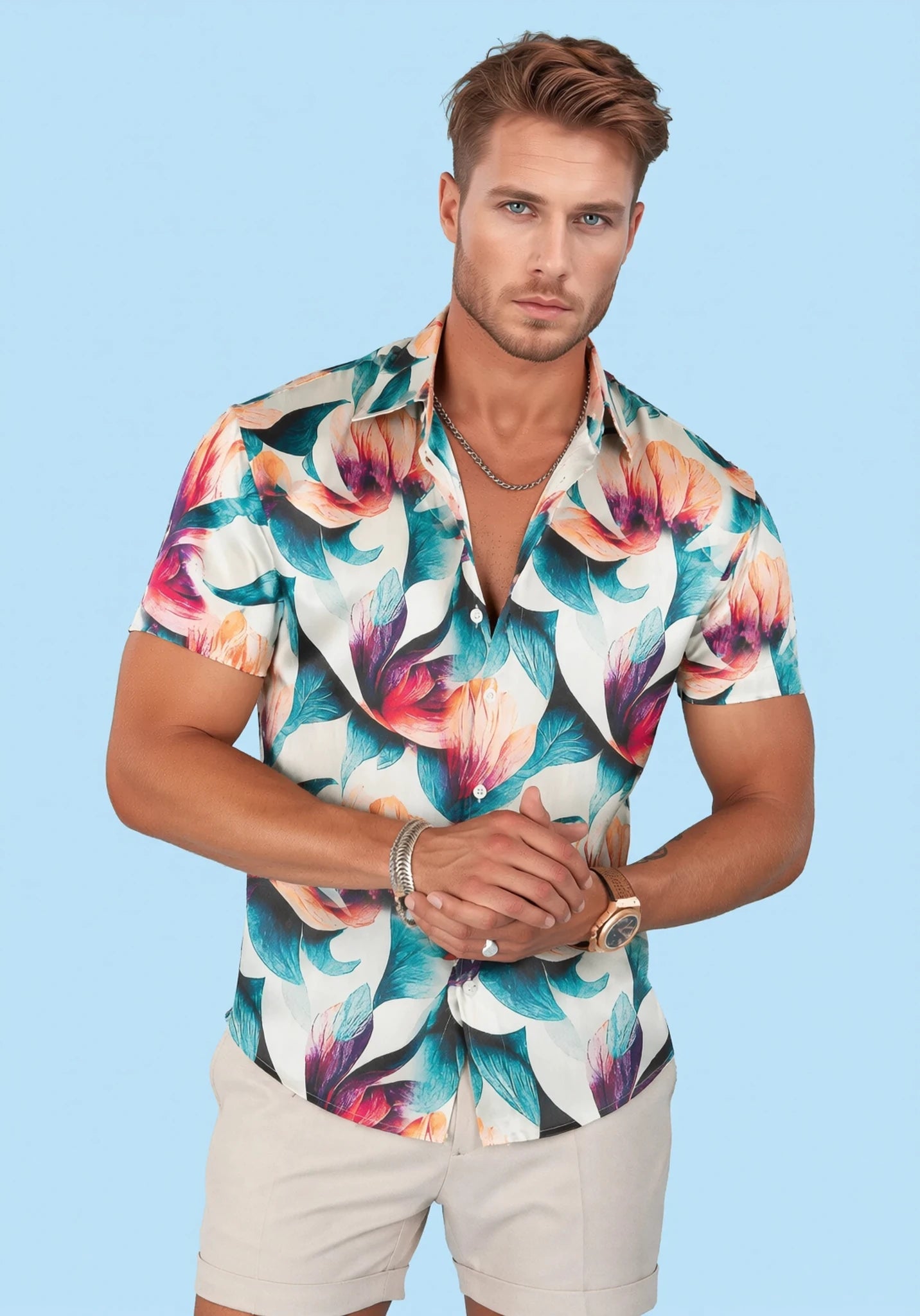 Tropic Lotus Silk Shirt - SARTORO335