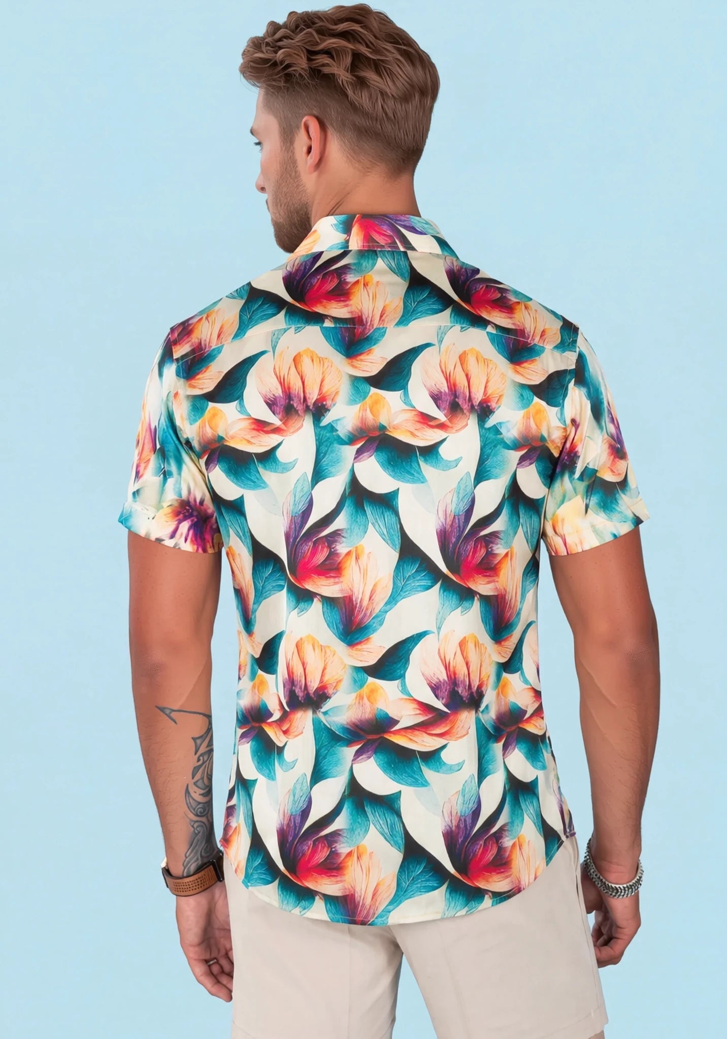 Tropic Lotus Silk Shirt - SARTORO22