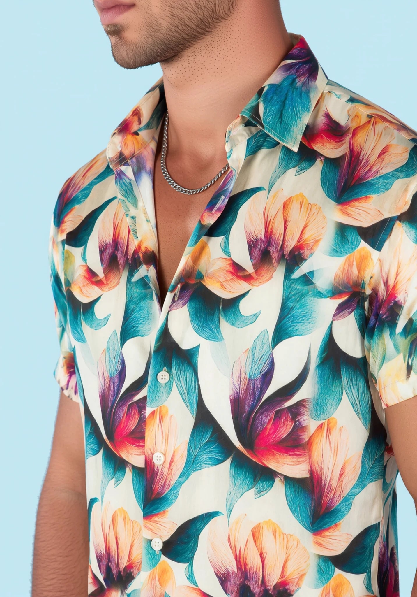 Tropic Lotus Silk Shirt - SARTORO555