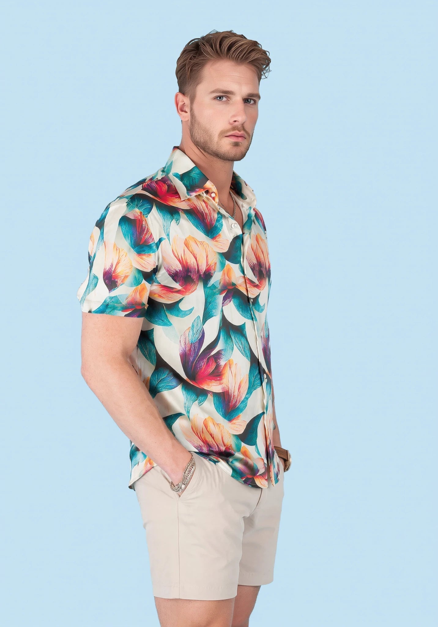 Tropic Lotus Silk Shirt - SARTORO430