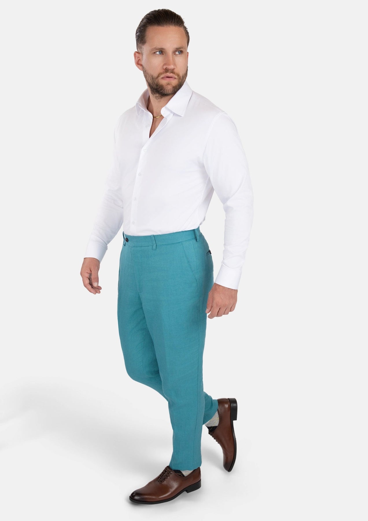 Turkish Blue Linen Pants