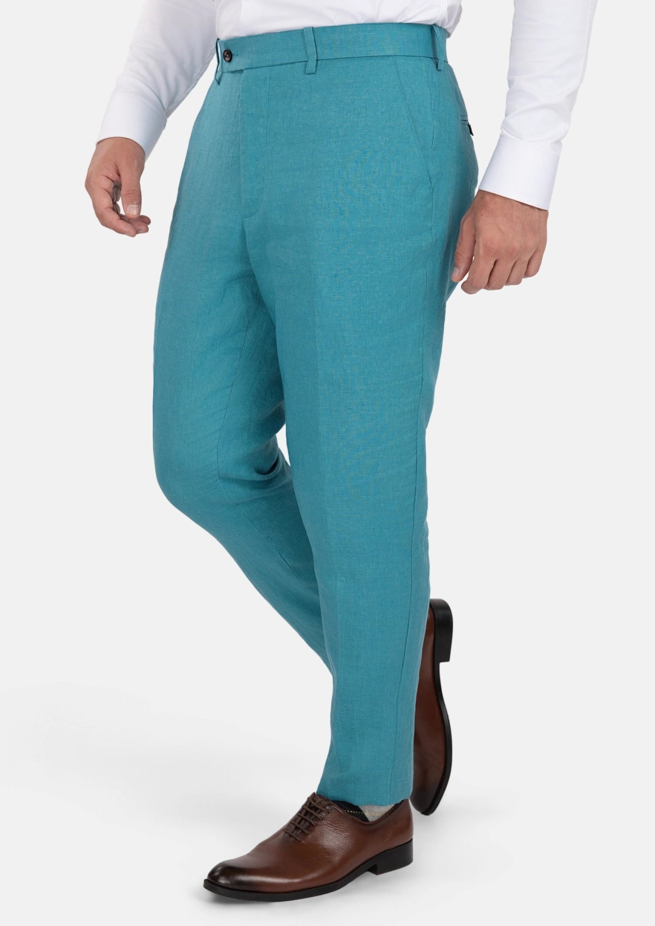 Turkish Blue Linen Pants - SARTORO