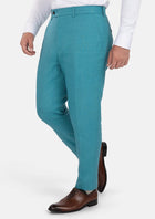 Turkish Blue Linen Pants - SARTORO580