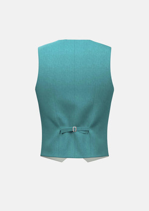 Turkish Blue Linen Vest - SARTORO