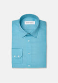 Turquoise Egyptian Cotton Broadcloth Shirt - SARTORO