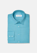 Turquoise Egyptian Cotton Broadcloth Shirt - SARTORO