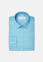 Turquoise Egyptian Cotton Broadcloth Shirt - SARTORO919