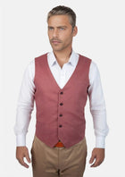 Tuscan Red Linen Vest - SARTORO832