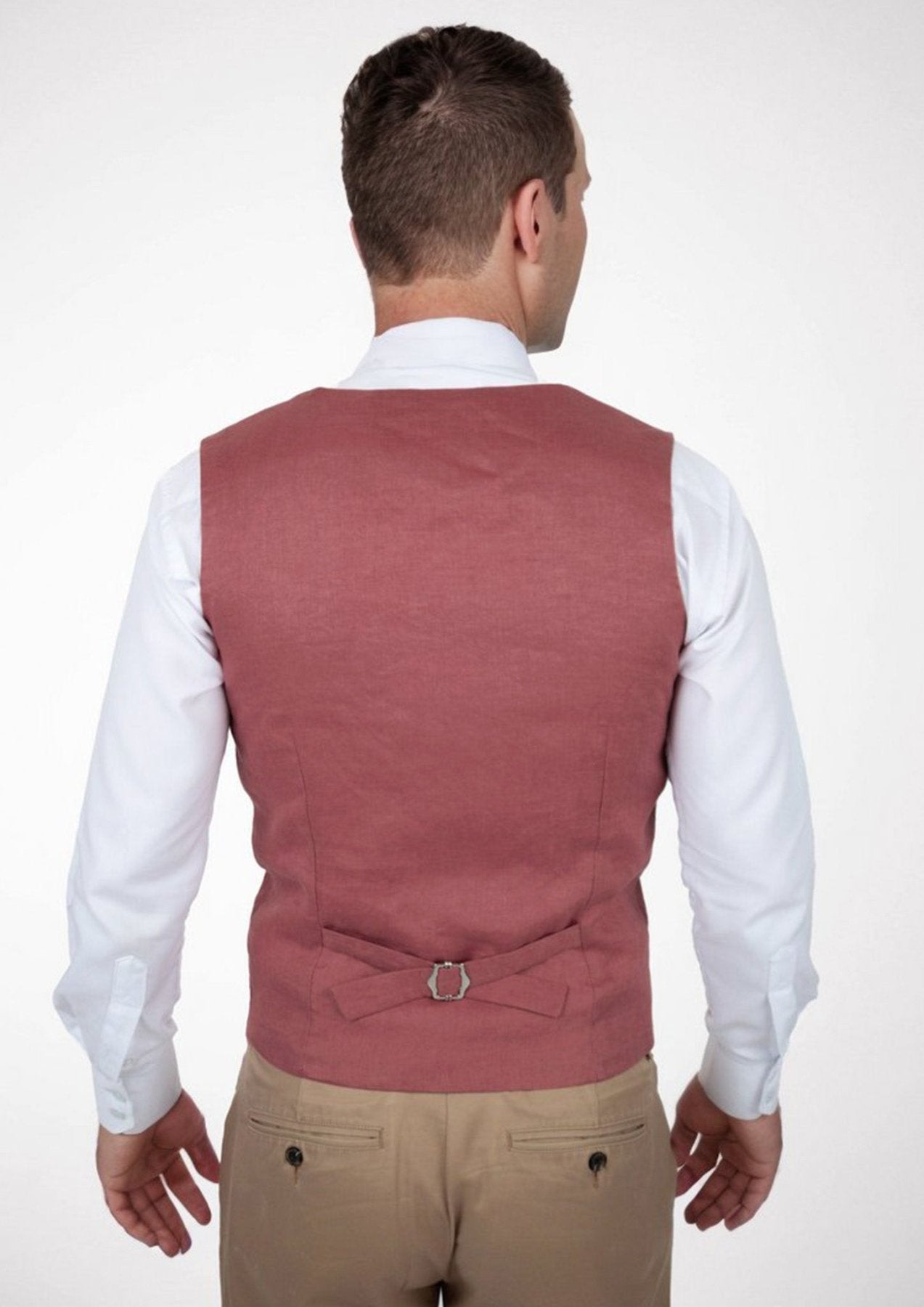 Tuscan Red Linen Vest - SARTORO