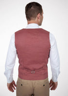 Tuscan Red Linen Vest - SARTORO191