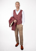 Tuscan Red Linen Vest - SARTORO171