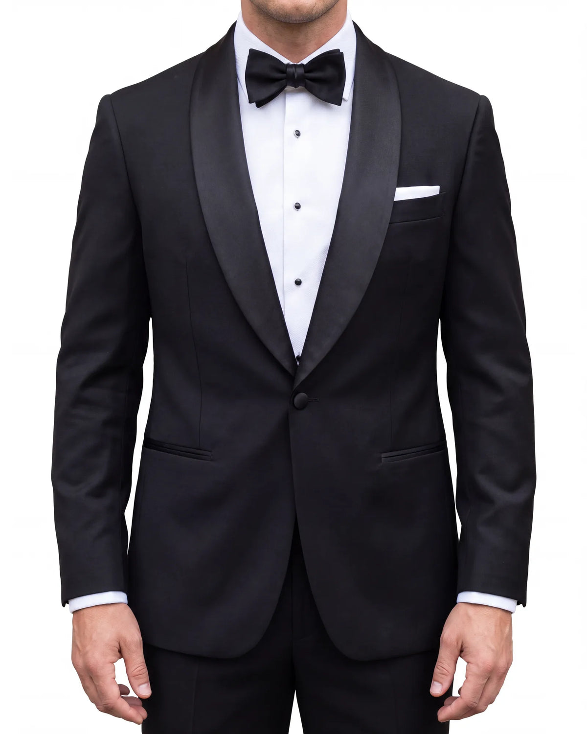 Look at the facing first. It covers the lapels, and the buttons are wrapped in the same fabric so they match.