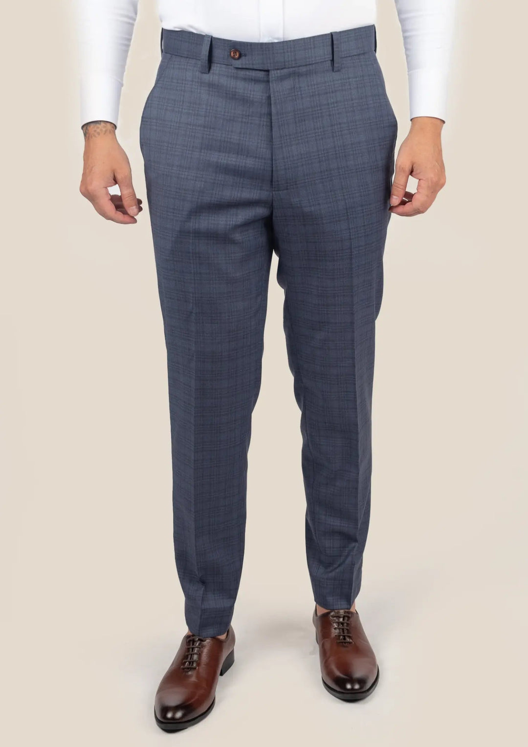 Twilight Blue Plaid Pants - SARTORO