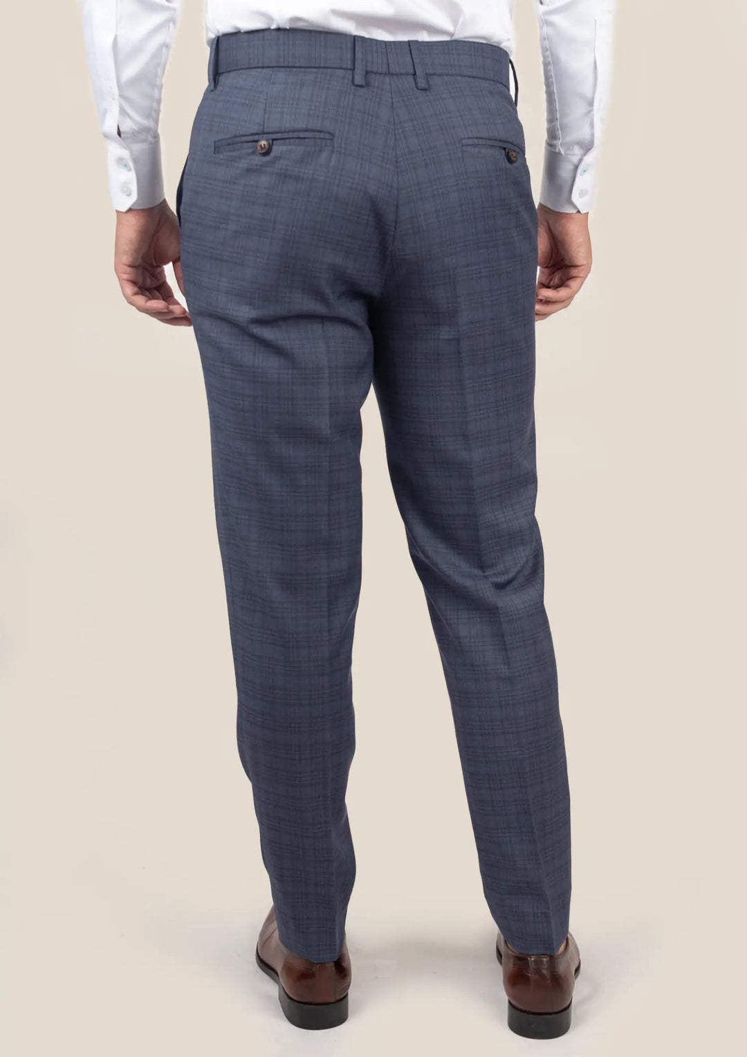 Twilight Blue Plaid Pants - SARTORO