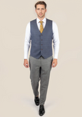 Twilight Blue Plaid Vest - SARTORO