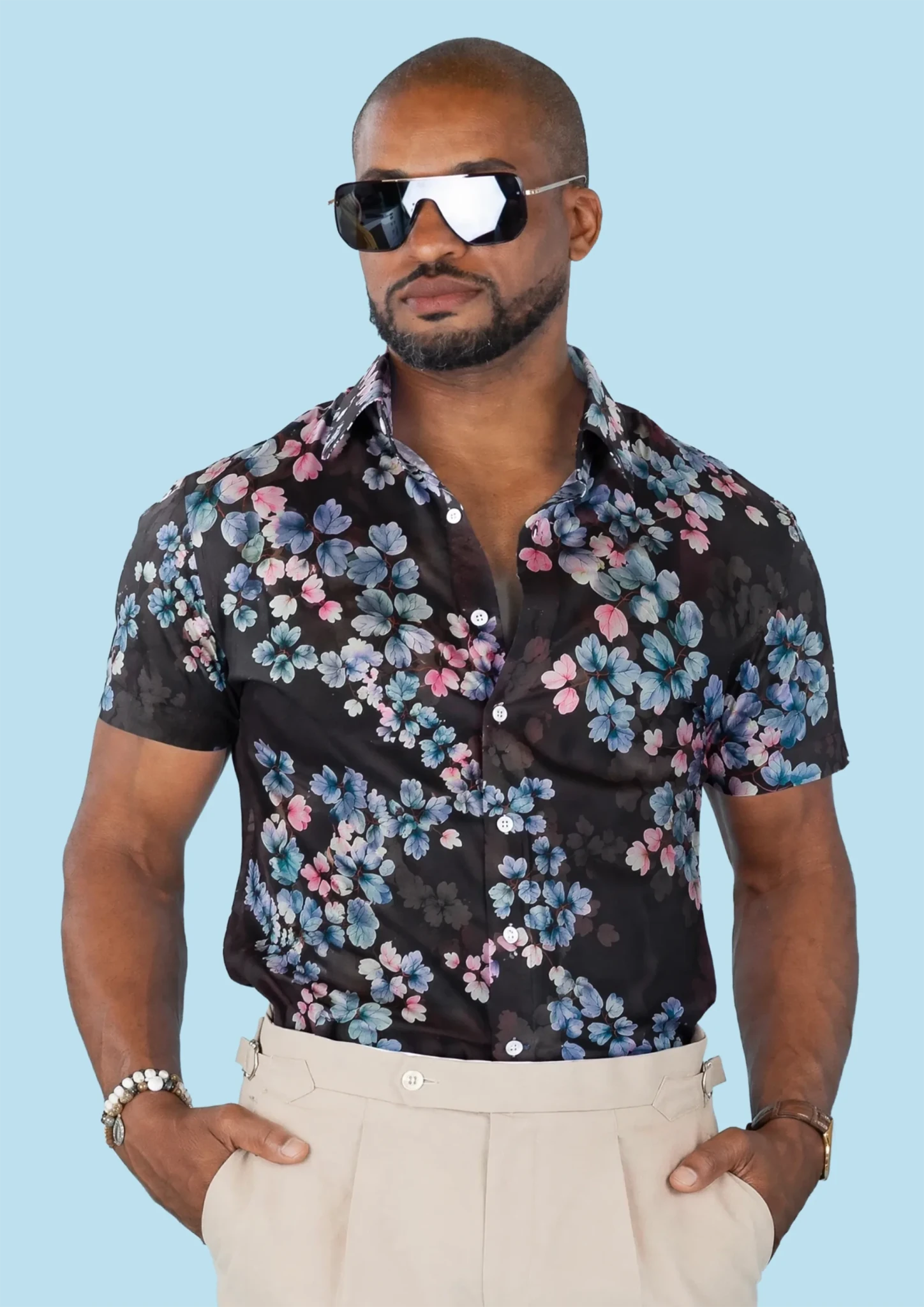Twilight Garden Silk Shirt - SARTORO918
