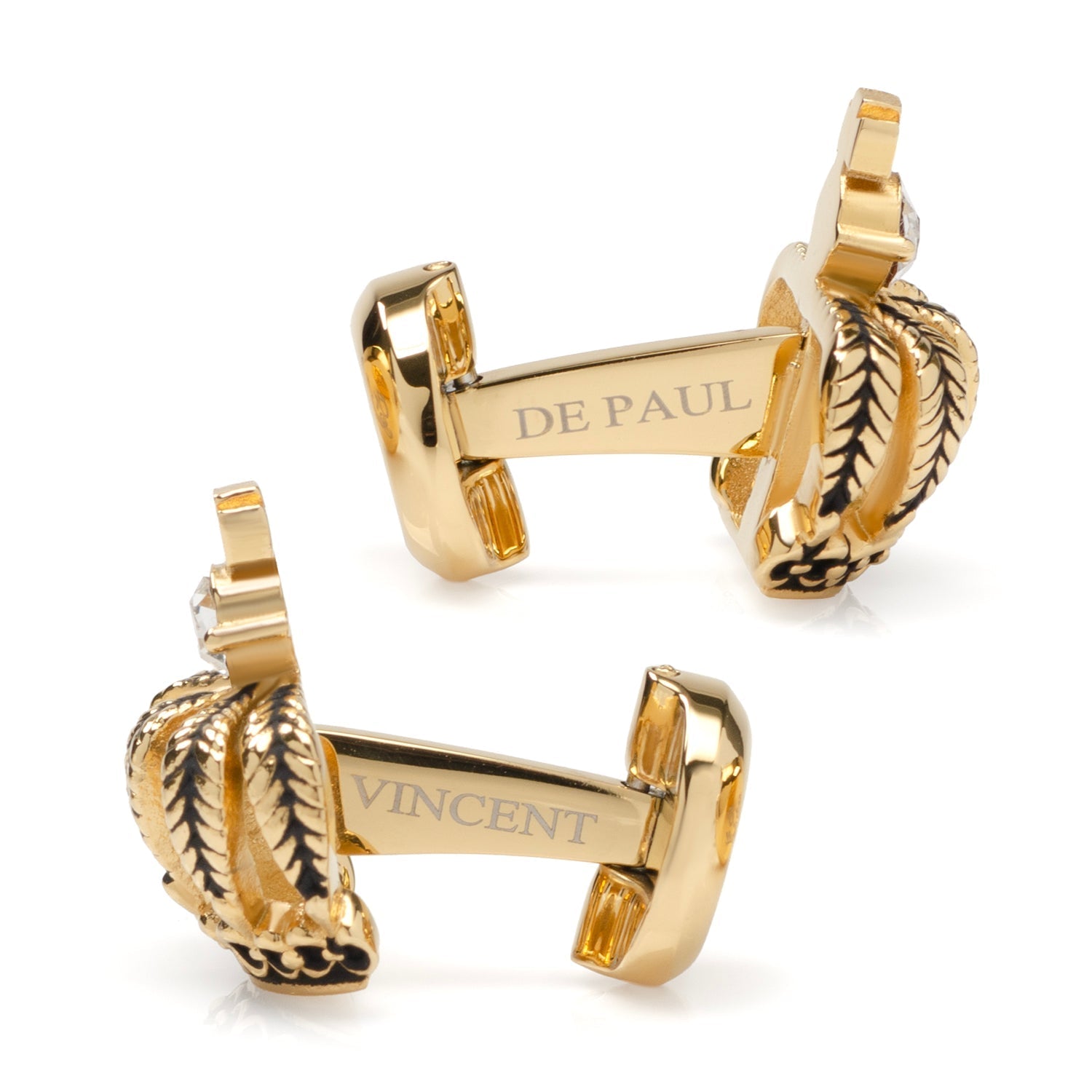 VDP 3D Crown Gold Crystal Stud Set - SARTORO252