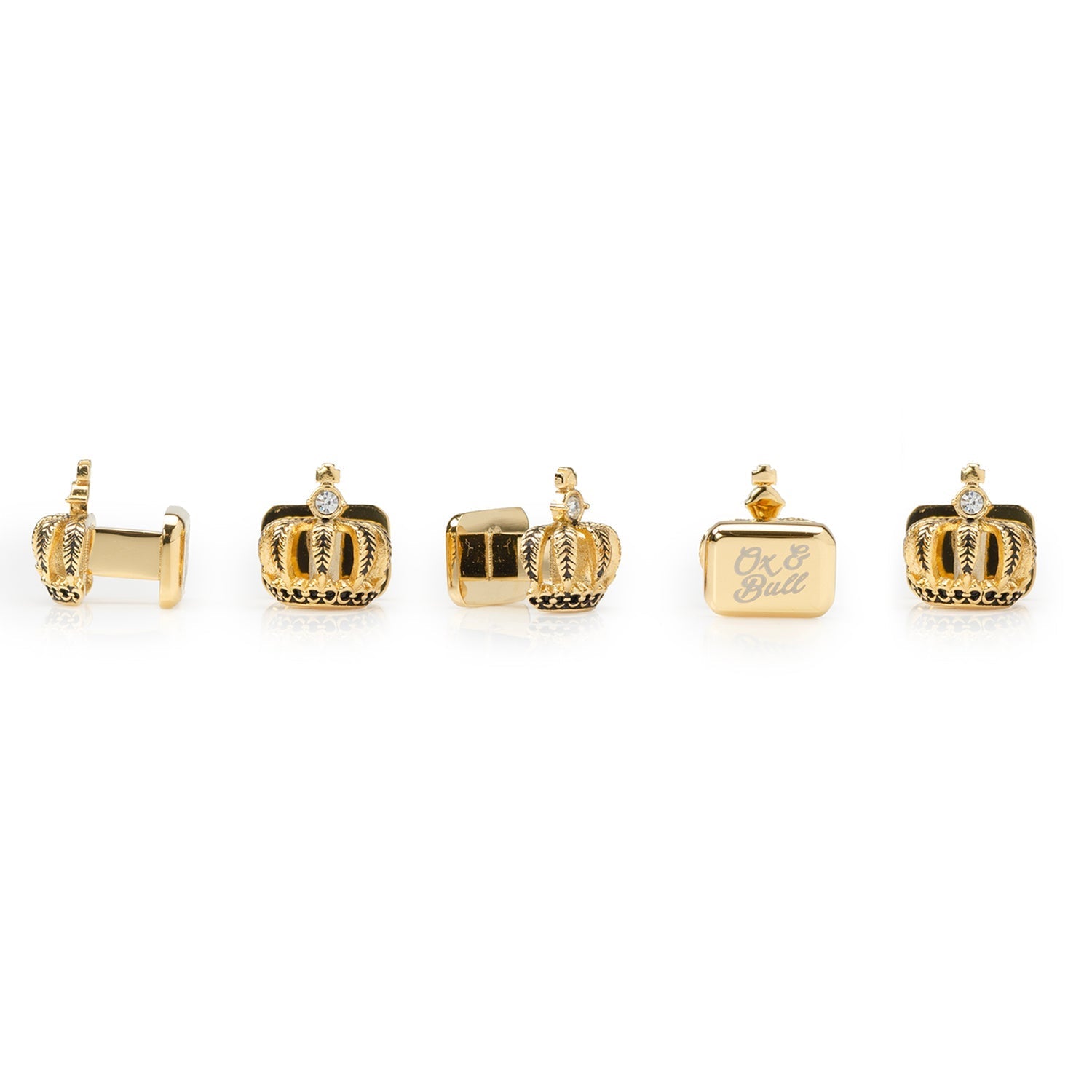 VDP 3D Crown Royal Gold Stainless Studs - SARTORO432