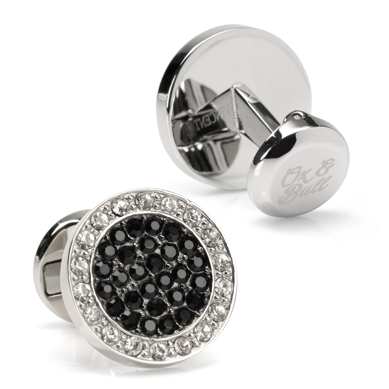 VDP White & Black Pave Crystals Cufflinks - SARTORO681